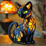 Mistična mačka — Vitražna lampa