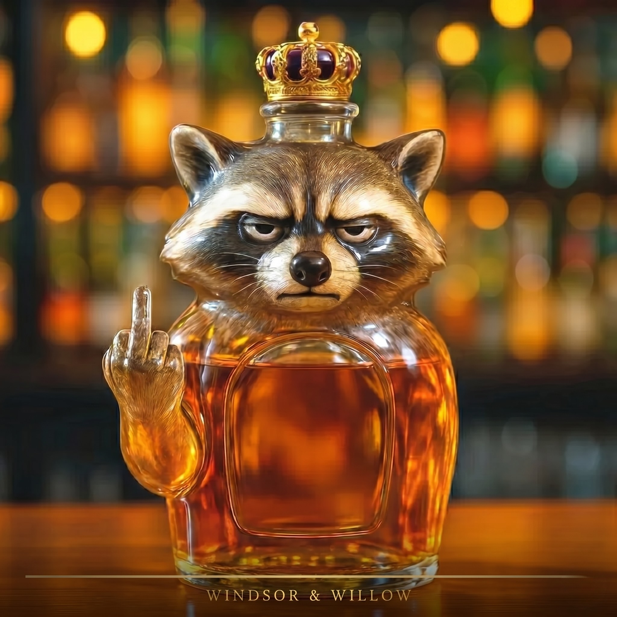 Viski Karafa Rebel Raccoon - Viski karafa