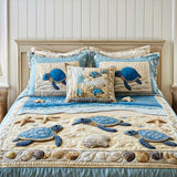 3-delni prošiveni komplet posteljine - Okeanski talasi