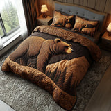 3-piece Quilted Bedding Set - Dark Paths