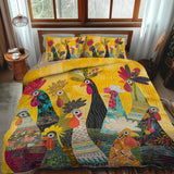 3-delni prošiveni komplet posteljine - Petlovi u zoru